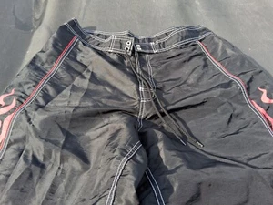 Sideout Vintage Board Shorts Adult 38 Swim Trunks Drawstring Mens Black Red - Bild 1 von 5
