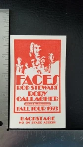 FACES ROD STEWART / RORY GALLAGHER - VINTAGE ORIGINAL REAL 1973 BACKSTAGE PASS - Picture 1 of 1