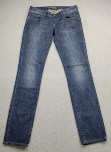 Express Zelda Skinny Jeans Womens 4 Low Rise Distressed Stretch Blue Denim - Picture 1 of 11