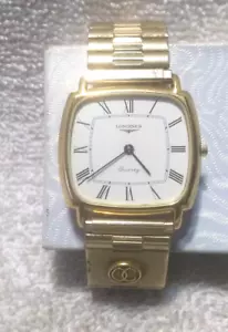 Longines L978.2 Gold Dial 7J Swiss Quartz Herrenuhr Gold Flex New Bat TOP!! - Bild 1 von 12