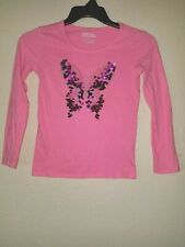 Adorable Girl's GREEN SODA  Size L 10-12 Sequins Embellished Butterfly Tee Shirt