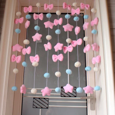 Dulce Esponjoso Felpa Ventana Puerta Cortina Rosa Lindo Fiesta Festival Habitación Adorno Foto 1 de 4