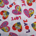 Cotton Quilt Fabric Despicable Me Minion Love By the 1/2 Yard Craft Material #C7