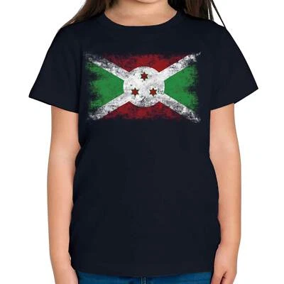 CANDYMIX BURUNDI DISTRESSED FLAG KINDER T-SHIRT TOP BURUNDIAN SHIRT FOOTBALL TRIKOT GESCHENK