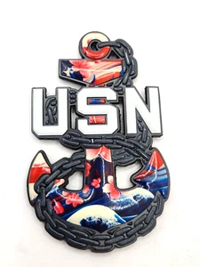 USN Class of 131 Anchor Cherry Blossom Challenge Coin 4" - Picture 1 of 3