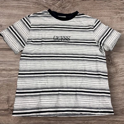 VTG Guess Shirt Mens L Black White Asap Rocky Short Sleeve Grunge Rap 90s Y2K  - Image 1 of 4