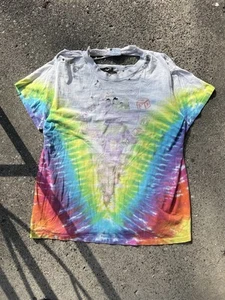 Vintage THRASHED / Distressed Single Stitch Liquid Blue Grateful Dead T Shirt L - Picture 1 of 12