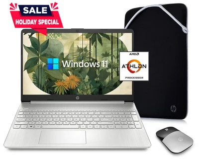 HP Laptop Computer 15.6" AMD Athlon Up to 3.2GHz 8GB RAM 256GB SSD - Image 1 of 4