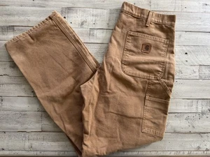 Carhartt Carpenter Lined Jeans Mens Size 36 x 34 Brown B111 Rugged Workwear - Picture 1 of 10