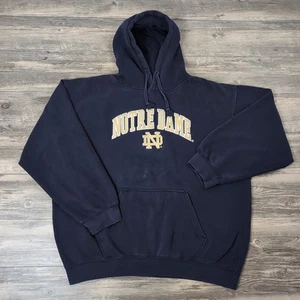 VTG Fighting Irish Notre Dame University Hoodie Sweatshirt Blue Adult Size XXL - Picture 1 of 14