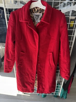 ABRIGO LARGO CON CAPUCHA MUJER MARVIN RICHARDS ROJO 100% LANA, TALLA. BOLSILLOS 6 W  Foto 1 de 4