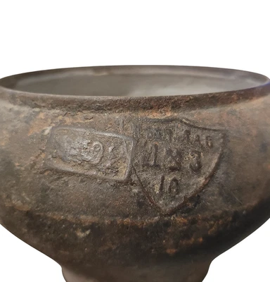 USSR 1930s - 1950s, Soviet Cast Iron Cooking Pot, Enamel Interior, Stamping Mark - Image 1 of 4