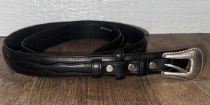Nocona Herren Western Ranger Gürtel Gr. 40 schwarz Pfeilschnürung Echtleder - Bild 1 von 13