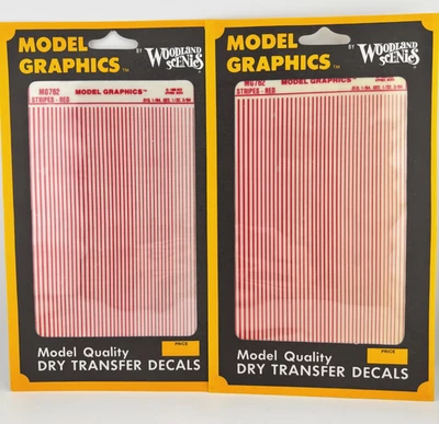 LOT OF 2-Woodland Scenics MG762 Stripes Red-Dry Transfer Decals - Image 1 of 2