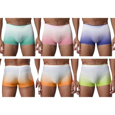 Calzoncillos boxer para hombre con bolsa abultada color degradado cintura elástica baúl calzoncillos Foto 1 de 3