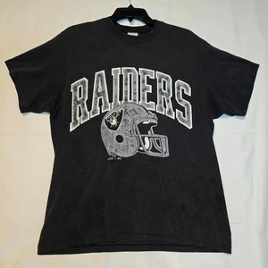 Vintage NFL Oakland Raiders  Logo 7 Single Stitch T-shirt USA Size Large (42-44) - Picture 1 of 8