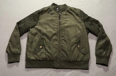 Atmosphere Bomber Jacket Women's 14 Minimalist Gorpcore Grunge Olive Green - Image 1 of 4