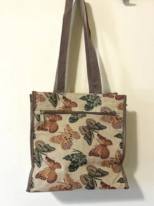 VTG 12x12x5.25” Butterfly Tote Bag Over The Shoulder Purse - Picture 1 of 13