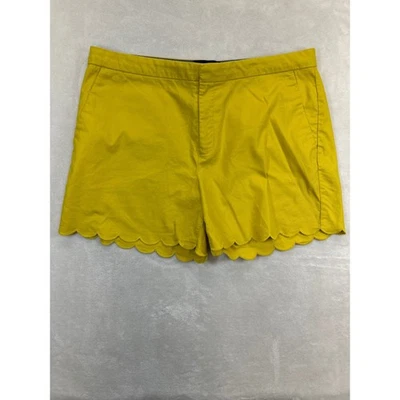 Banana Republic Womens Size 14 Yellow Scalloped Hem Cotton Blend Shorts - Image 1 of 4