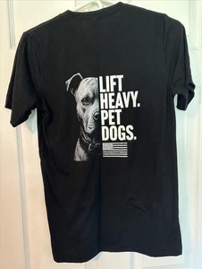 Lift Heavy Pet Dogs Weightlifting Black Graphic T Shirt Hero Company Mens Small - Picture 1 of 6