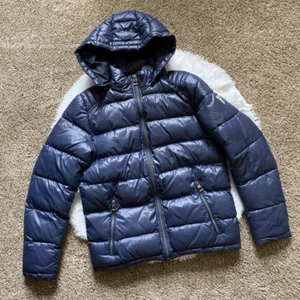 Guess Puffer Mantel blau abnehmbare Kapuze Damen Größe S - Bild 1 von 16