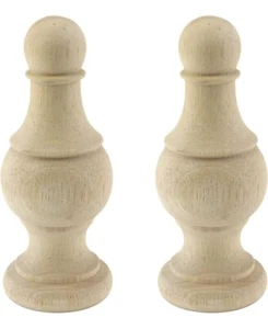 Meprotal Wood Finials for Bed, Flagpole Topper, Curtain Rod  5.9" x 2.5” - Picture 1 of 4