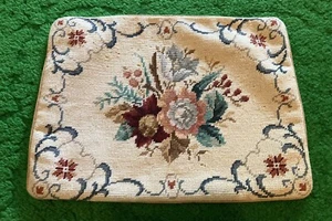 VTG Needlepoint Pillow Case Imperial Elegance Cottage Core Floral Velvet Back - Picture 1 of 10