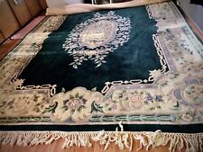 Vintage 1970s  Hand Tufted Wool Chinese Art Wool Area Rug 8x10