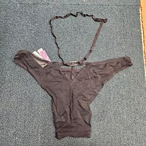 Adore Me Solid Bauch Wickel Höschen transparent Panty schwarz Medium V3a - Bild 1 von 3