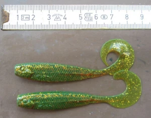 Pezon&Michel Gunki Clipper 3 Stück 10 cm 6 g Farbe chartreuse glitter Top! #1 - Bild 1 von 1
