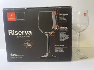 6 NIB Bormioli Rocco Star Glass Riserva Chardonnay Stemware Wine Goblet 11.5 oz - Picture 1 of 8
