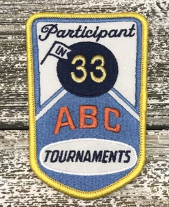Vintage PARTICIPANT IN 33 ABC TOURNAMENTS Bowling Iron On / Sew On Patch - Picture 1 of 3