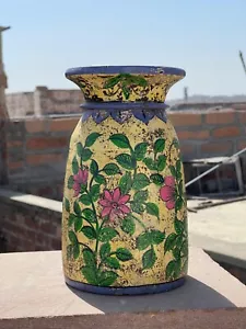 Vintage Looking Wooden Multicolor Flower Design Flower Vase , Pot, Planter -157 - Picture 1 of 15