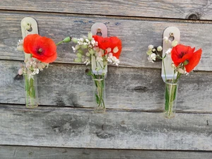 Dekoraktion, Wandschmuck, Blumenvase, Vase, Hängevase, Garten, Reagenzglas, 3er - Bild 1 von 4