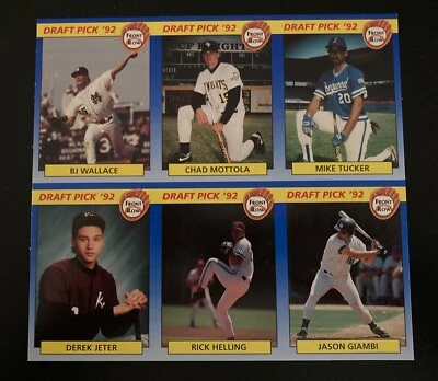 Derek Jeter 1992 primera fila novato hoja de 6 tarjetas sin cortar - New York Yankees Foto 1 de 3