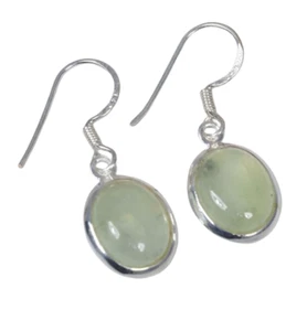 Classical Trending Earring Prehnite Gemstone 925 Sterling Silver Earring Jewelry - Picture 1 of 4