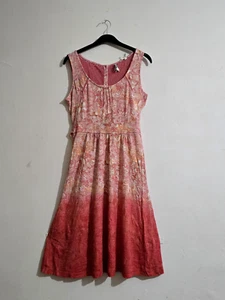 EX Fat Face Women's Sleeveless ScoopNeck Back Button Tie Waist Tunic,Coral Pink - Picture 1 of 5
