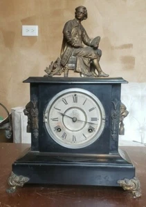 Waterbury Mantel Clock With Sculpture - Picture 1 of 12