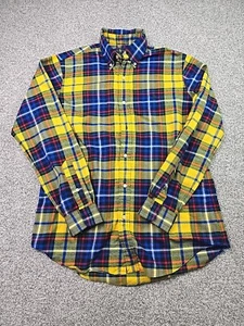 Ralph Lauren Shirt Mens Medium Yellow Plaid Classic Fit Performance Flannel - Picture 1 of 13