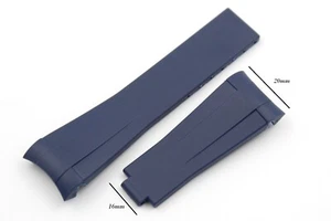 Watch Band Silicone Blu 20/16mm Regolabile Chiusura Claps Unisex Promo 50% - Imagen 1 de 6