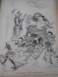 Caricature 1895 de Léandre N'y avait que des gosses dans c'ministère La - Imagen 1 de 1
