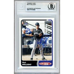 2003 Topps Total #339 Matt Holliday Signed Card AUTO Beckett Slabbed Rockies - Picture 1 of 5