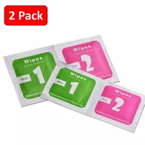 2 Pack Camera Lens LCD Phone Screen Dust Removal Dry Wet Cleaning Cloth Wipes - Picture 1 of 3