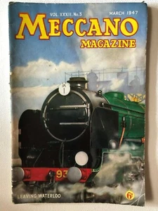 Meccano Magazine March 1947 #3 Cover Leaving Waterloo 2983A - Imagen 1 de 1