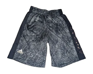Adidas Climalite Boys Athletic Shorts Size M 10/12 Navy Blue Logo Print - Picture 1 of 11