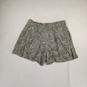 Three Dots Womens Shorts Sz XL Leaf Print Elastic Waist Beachy Resort Tropical - Picture 1 of 13