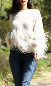 Suéter Joh Mezcla Cachemira Sally Con Plumas (Faltan etiquetas) Pequeño Crudo *defecto - Imagen 1 de 14