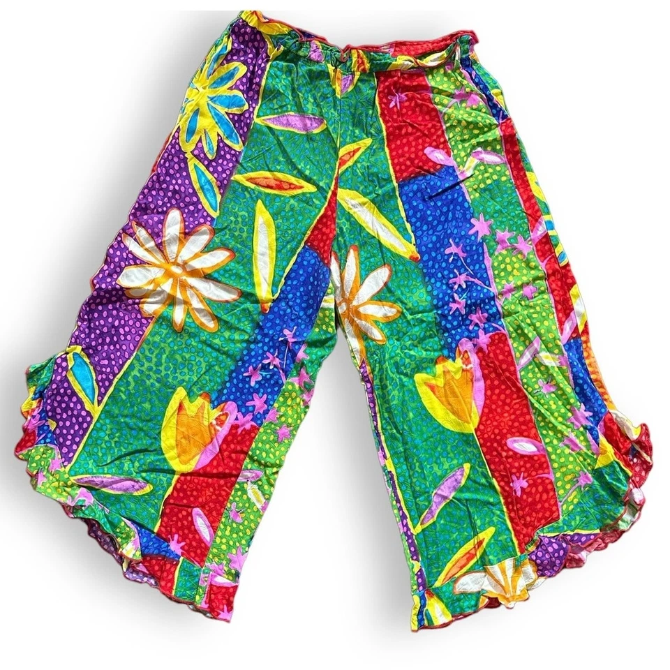 Pantalones CAPRI JAMS WORLD Para Mujer Talla M Floral Boho Verano Foto 1 de 4