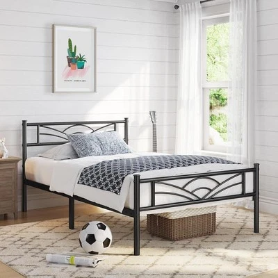 KING SIZE Metal Bed Frame with Headboard and Footboard Heavy Duty Slat Support - Image 1 of 4