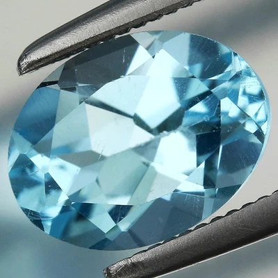 1.54ct t.w 8x6mm Oval Natural🪁Sky Blue Topaz Brazil Gemstone - Image 1 of 4